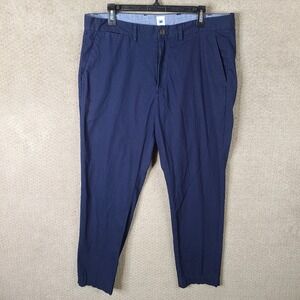 GAP Pants Mens 36x30 Blue Slim Fit Chino Navy Flat‎ Front Casual Classic